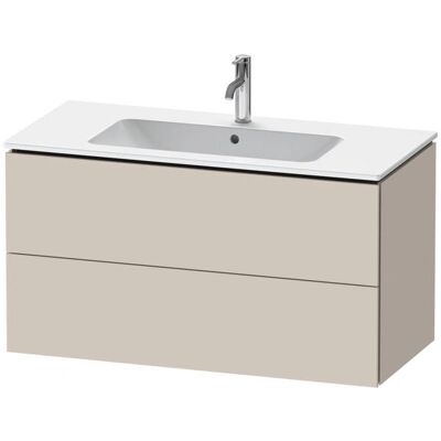 Duravit L-Cube Wandhängender Waschtisch - Taupe Matt, 1020mm, 2 Schubladen Duravit L-Cube Wandhängender Waschtisch - Taupe Matt, 1020mm, 2 Schubladen