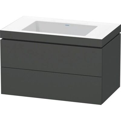 Duravit L-Cube Möbelwaschtisch c-bonded mit Unterbau wandhängend - Graphit Matt Duravit L-Cube Möbelwaschtisch c-bonded mit Unterbau wandhängend - Graphit Matt