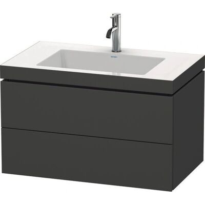 Duravit L-Cube Wandhängendes Doppelwaschtisch-Set - Graphit Matt Duravit L-Cube Wandhängendes Doppelwaschtisch-Set - Graphit Matt