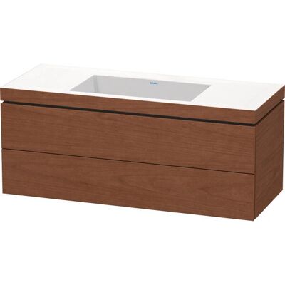 Duravit L-Cube Wandhängendes Waschbecken-Set - Amerikanischer Nussbaum, 120x48 cm Duravit L-Cube Wandhängendes Waschbecken-Set - Amerikanischer Nussbaum, 120x48 cm