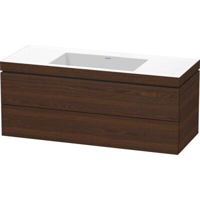 Duravit L-Cube wandhängendes Möbelwaschtisch-Set - Nussbaum gebürstet Duravit L-Cube wandhängendes Möbelwaschtisch-Set - Nussbaum gebürstet