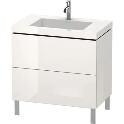 Duravit L-Cube Weiß Hochglanz Rechteck Waschtisch-Set mit 2 Schubladen Duravit L-Cube Weiß Hochglanz Rechteck Waschtisch-Set mit 2 Schubladen