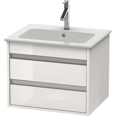 Duravit Ketho Wandhängender Waschtischunterschrank - Weiß Hochglanz - 2 Schubladen Duravit Ketho Wandhängender Waschtischunterschrank - Weiß Hochglanz - 2 Schubladen