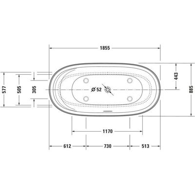 Duravit Whirlpool Cape Cod - 1855x885mm, Freistehend, Nahtlose Gestaltung - Whirlpool Bad Duravit Whirlpool Cape Cod - 1855x885mm, Freistehend, Nahtlose Gestaltung - Whirlpool Bad
