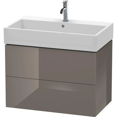 Duravit L-Cube Wandhängender Waschtisch mit 2 Schubladen - Flannel Grey Hochglanz Duravit L-Cube Wandhängender Waschtisch mit 2 Schubladen - Flannel Grey Hochglanz