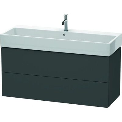 Duravit L-Cube Wandhängender Waschtisch - 2 Schubladen, Graphit Matt Duravit L-Cube Wandhängender Waschtisch - 2 Schubladen, Graphit Matt
