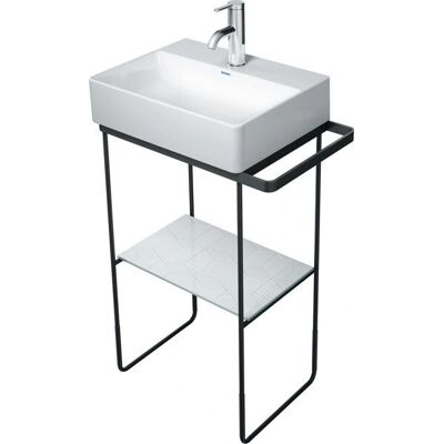 Meuble lavabo mural Duravit - Réglable en hauteur +50mm - Support de serviette réversible - Autoportant - Publicité Meuble lavabo mural Duravit - Réglable en hauteur +50mm - Support de serviette réversible - Autoportant - Publicité