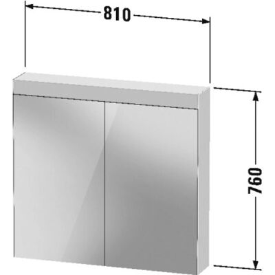 Duravit Weiß Rechteckiger Spiegel & Lichtspiegelschrank - 2 Türen Duravit Weiß Rechteckiger Spiegel & Lichtspiegelschrank - 2 Türen