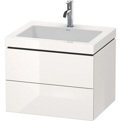Duravit L-Cube Möbelwaschtisch c-bonded mit Wandmontage, 60x48 cm - Weiß Hochglanz - Set LC6926O2222 Duravit L-Cube Möbelwaschtisch c-bonded mit Wandmontage, 60x48 cm - Weiß Hochglanz - Set LC6926O2222