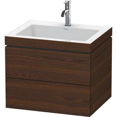 Duravit L-Cube Wandhängender Keramikwaschtisch - Nussbaum Duravit L-Cube Wandhängender Keramikwaschtisch - Nussbaum