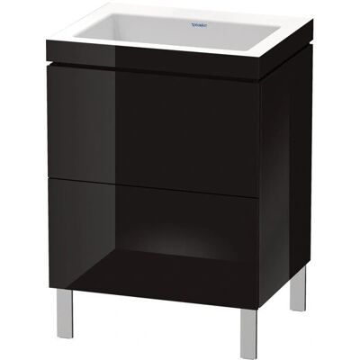 Duravit L-Cube Möbelwaschtisch - Schwarz Hochglanz, 2 Schubladen, 60x48cm - Waschtischunterschrank Duravit L-Cube Möbelwaschtisch - Schwarz Hochglanz, 2 Schubladen, 60x48cm - Waschtischunterschrank
