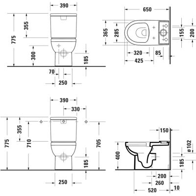 Duravit Duravit No.1 Weiß Rimless WC Duravit Duravit No.1 Weiß Rimless WC
