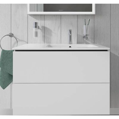 Duravit L-Cube Wandhängender Waschtisch - Weiß Matt - 2 Schubladen Duravit L-Cube Wandhängender Waschtisch - Weiß Matt - 2 Schubladen