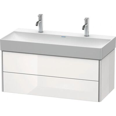 Duravit XSquare Wandmontage Waschtischunterbau - Weiß Hochglanz, 2 Schubladen Duravit XSquare Wandmontage Waschtischunterbau - Weiß Hochglanz, 2 Schubladen