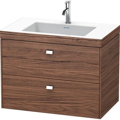 Duravit Nussbaum dunkel Wandhängendes Badezimmer-Set - 2 Schubladen Duravit Nussbaum dunkel Wandhängendes Badezimmer-Set - 2 Schubladen