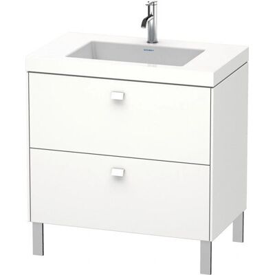 Duravit Brioso Waschbecken c-bonded mit Unterschrank, 80x48 cm, 1 Hahnloch, 2 Auszüge - Waschbecken Duravit Brioso Waschbecken c-bonded mit Unterschrank, 80x48 cm, 1 Hahnloch, 2 Auszüge - Waschbecken