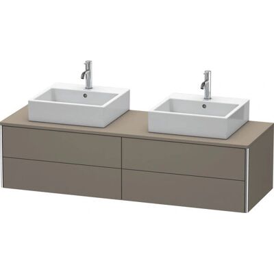Duravit XSquare Wandhängender Waschtischunterbau - 4 Schubkästen, Flannel Grau, 160x55cm Duravit XSquare Wandhängender Waschtischunterbau - 4 Schubkästen, Flannel Grau, 160x55cm