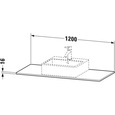 Duravit XSquare Konsole - Graphit Matt - Rechteckig - Aufgesetzt Duravit XSquare Konsole - Graphit Matt - Rechteckig - Aufgesetzt