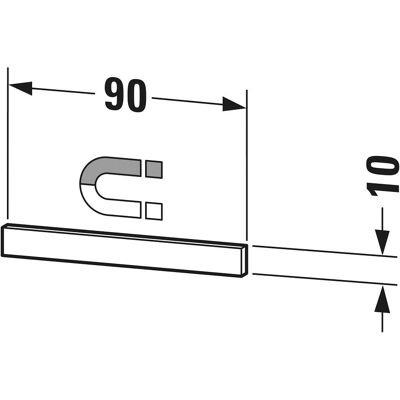 Duravit Modell UV970900000 - Edelstahl Magnetleiste Weiß Duravit Modell UV970900000 - Edelstahl Magnetleiste Weiß