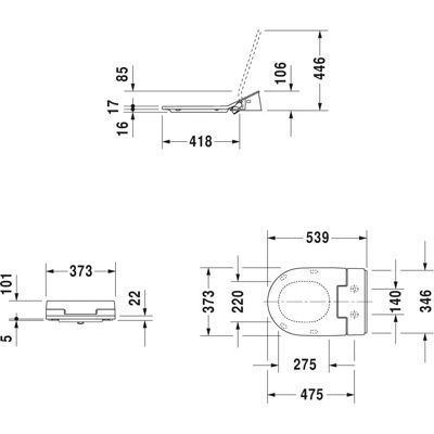 Duravit Model 6110000 - Coversor pentru WC cu Bidet - Alb Duravit Model 6110000 - Coversor pentru WC cu Bidet - Alb