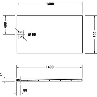 Duravit Stonetto Rechteckduschwanne - Mineralguss, Antirutsch, 1400x800 mm Duravit Stonetto Rechteckduschwanne - Mineralguss, Antirutsch, 1400x800 mm
