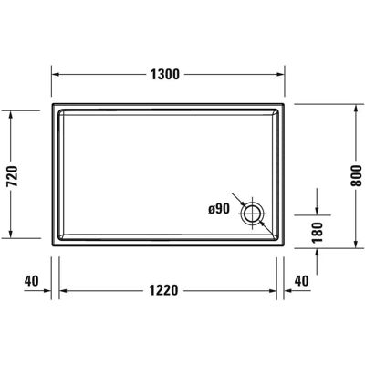 Duravit Starck Slimline Rechteckduschwanne - Antirutsch, 1300x800 mm Duravit Starck Slimline Rechteckduschwanne - Antirutsch, 1300x800 mm