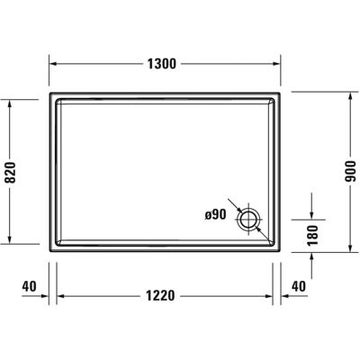 Duravit Starck Slimline Rechteckige Duschwanne - Rutschfest - Weiß Duravit Starck Slimline Rechteckige Duschwanne - Rutschfest - Weiß