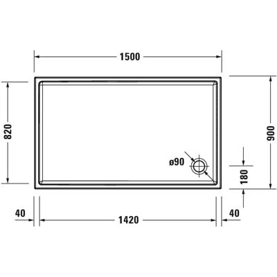 Duravit Starck Slimline Rechteckduschwanne - Weiß - 1500x900mm Duravit Starck Slimline Rechteckduschwanne - Weiß - 1500x900mm