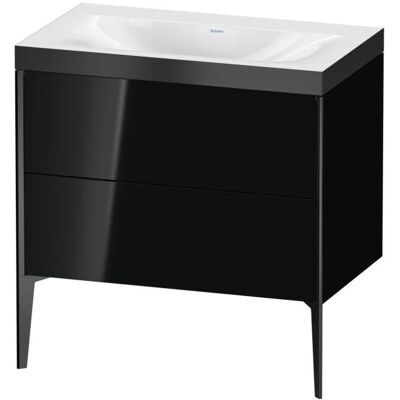 Duravit XViu C-Bonded Set - Schwarz Hochglanz / 2 Schubladen - Waschtisch-Set Duravit XViu C-Bonded Set - Schwarz Hochglanz / 2 Schubladen - Waschtisch-Set