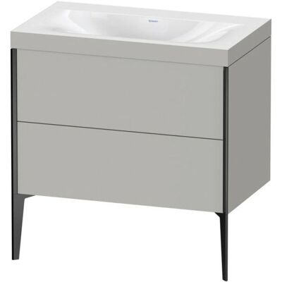 Duravit Xviu C-Bonded Set Waschbecken mit 2 Schubladen - Bodenstehend, Betongrau Matt, 80x48cm Duravit Xviu C-Bonded Set Waschbecken mit 2 Schubladen - Bodenstehend, Betongrau Matt, 80x48cm