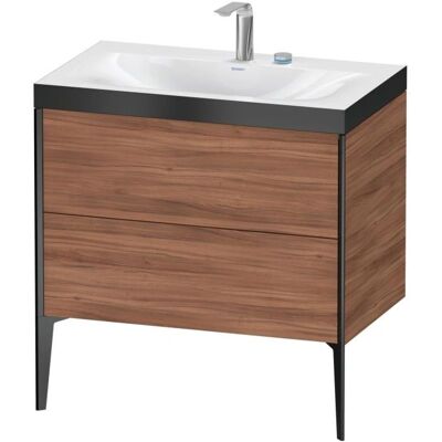 Duravit Nussbaum Natur/Schwarz Matt Waschtisch-Set - 80x48 cm Duravit Nussbaum Natur/Schwarz Matt Waschtisch-Set - 80x48 cm