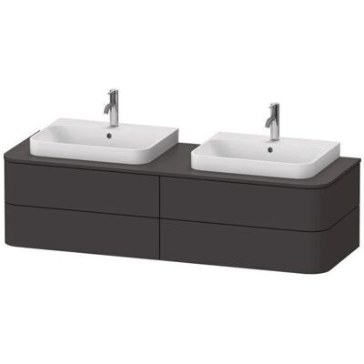 Duravit Wandhängender Waschtisch-Unterschrank - Graphit Supermatt - 1600mm Duravit Wandhängender Waschtisch-Unterschrank - Graphit Supermatt - 1600mm