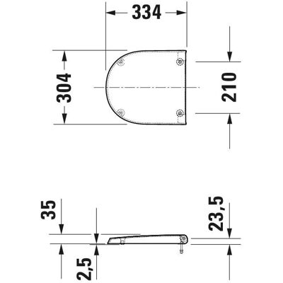 Duravit Me by Starck Urinalabdeckung - Soft Close, Edelstahl-Scharnieren Duravit Me by Starck Urinalabdeckung - Soft Close, Edelstahl-Scharnieren