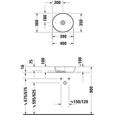 Duravit Weiß Seidenmatt Aufsatzbecken 40x36cm - Aufsatzbecken Duravit Weiß Seidenmatt Aufsatzbecken 40x36cm - Aufsatzbecken