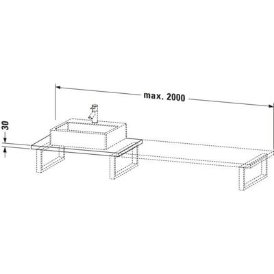 Duravit L-Cube Konsole - Betongrau Matt - 30x800x550 mm - für Wandmontage Duravit L-Cube Konsole - Betongrau Matt - 30x800x550 mm - für Wandmontage