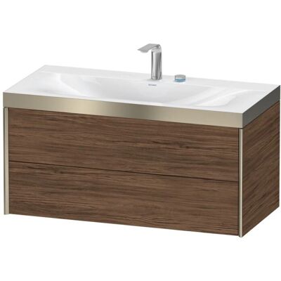 Duravit Nussbaum Dunkel Wandhängendes Waschtisch-Set mit Zwei Schubladen - Badezimmer Set Duravit Nussbaum Dunkel Wandhängendes Waschtisch-Set mit Zwei Schubladen - Badezimmer Set