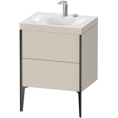 Duravit Xviu C-Bonded Set - Bodenstehendes Waschbecken, 2 Schubladen, Schwarz & Taupe Duravit Xviu C-Bonded Set - Bodenstehendes Waschbecken, 2 Schubladen, Schwarz & Taupe