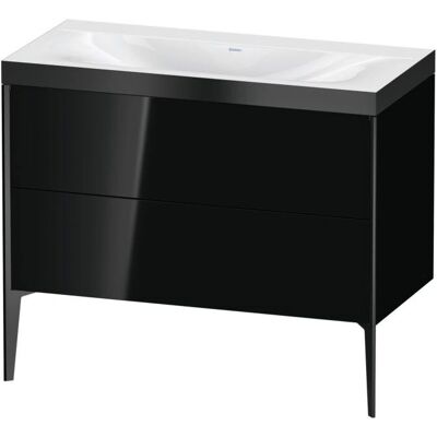 Duravit XViu C-Bonded Set Einzelwaschtisch Schwarz Hochglanz - 2 Auszüge Duravit XViu C-Bonded Set Einzelwaschtisch Schwarz Hochglanz - 2 Auszüge