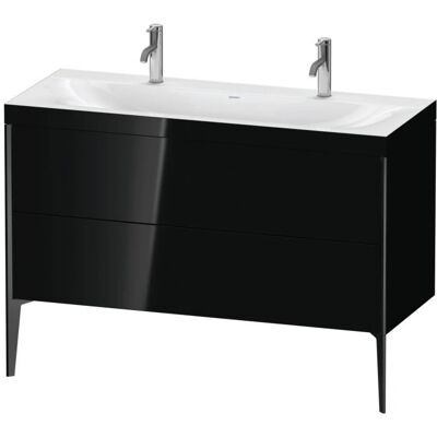 Duravit Xviu C-Bonded Set Doppelwaschtisch - Schwarz Hochglanz / Matt Schwarz / Griff Duravit Xviu C-Bonded Set Doppelwaschtisch - Schwarz Hochglanz / Matt Schwarz / Griff