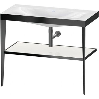 Duravit Xviu C-Bonded Set mit Metallkonsole - Weiß/Schwarz - Waschtisch Duravit Xviu C-Bonded Set mit Metallkonsole - Weiß/Schwarz - Waschtisch