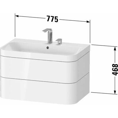 Duravit Happy D.2 Plus Wandmontiertes Badezimmer-Set - Graphit Supermatt Duravit Happy D.2 Plus Wandmontiertes Badezimmer-Set - Graphit Supermatt