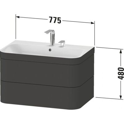 Duravit Happy D.2 Plus Wandhängendes Keramik-Set - Weiß Hochglanz Duravit Happy D.2 Plus Wandhängendes Keramik-Set - Weiß Hochglanz