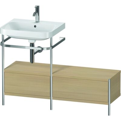 Duravit Happy D.2 Plus C-Form Set mit Metallkonsole - 2 Schubladen - Rechtsseitiger Anbau - Badezimmerwaschtisch Duravit Happy D.2 Plus C-Form Set mit Metallkonsole - 2 Schubladen - Rechtsseitiger Anbau - Badezimmerwaschtisch