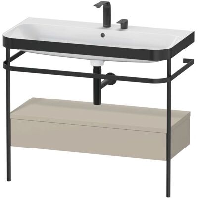 Duravit Happy D.2 Plus Taupe Waschplatz-Set - 97,5x49 cm, 2 Löcher, Satinfinish Duravit Happy D.2 Plus Taupe Waschplatz-Set - 97,5x49 cm, 2 Löcher, Satinfinish