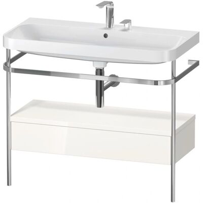 Duravit Happy D.2 Plus C-Form Set mit Metallkonsole - Weiß Hochglanz - HP4843E2222 Duravit Happy D.2 Plus C-Form Set mit Metallkonsole - Weiß Hochglanz - HP4843E2222