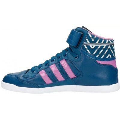 Adidas Centenia Unisex Blau Leer Hoog Kroeg Trainers - Maat UK 3.5 Adidas Centenia Unisex Blau Leer Hoog Kroeg Trainers - Maat UK 3.5