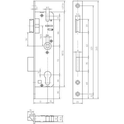 KFV Modell E72 - Schmal Türzylinder KFV Modell E72 - Schmal Türzylinder