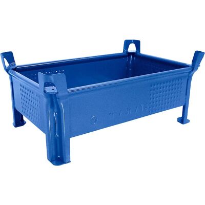 Heson Stahl stapelbarer Lagerbehälter - 500x800 mm, Blau, Niedriges Profil Heson Stahl stapelbarer Lagerbehälter - 500x800 mm, Blau, Niedriges Profil
