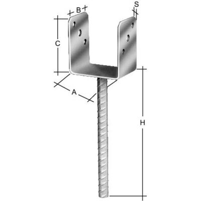 Feuerverzinkter Pfostenträger - Support 111 mm Feuerverzinkter Pfostenträger - Support 111 mm