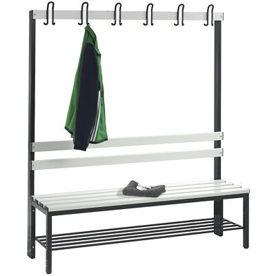 C+P BASIC Garderobenbank - Einseitig, Haken, Schuhgitter C+P BASIC Garderobenbank - Einseitig, Haken, Schuhgitter
